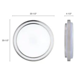 Budget Patriot Lighting® Helos 20-1/2″ Satin Nickel Led Flush Mount Ceiling Light