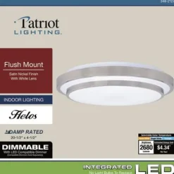 Budget Patriot Lighting® Helos 20-1/2″ Satin Nickel Led Flush Mount Ceiling Light