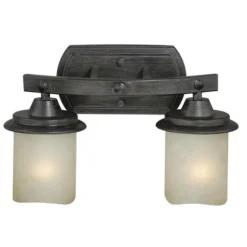 Budget Patriot Lighting® Halifax Black Walnut 2 Light Vanity Light