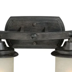 Budget Patriot Lighting® Halifax Black Walnut 2 Light Vanity Light