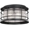 Budget Patriot Lighting® Hyannis Textured Black 2-Light Outdoor Flush Mount Light