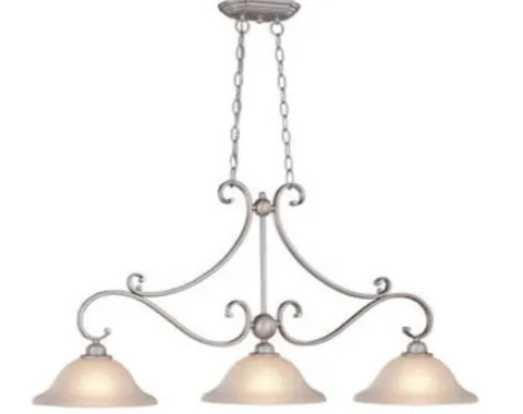 Budget Patriot Lighting® Monrovia Brushed Nickel 3-Light Island Light