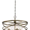 Budget Patriot Lighting® Metal Caged 4-Light Antique Silver Leaf Chandelier