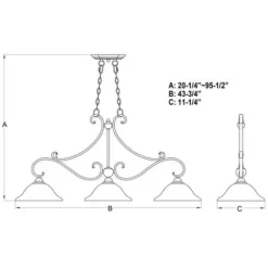 Budget Patriot Lighting® Monrovia Oil Burnished Bronze 3 Light Chandelier