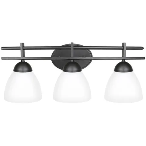 Budget Patriot Lighting® Meila 3-Light Matte Black Integrated Led Vanity Light