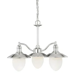 Budget Patriot Lighting® Marina Bay 3-Light Polished Nickel Chandelier