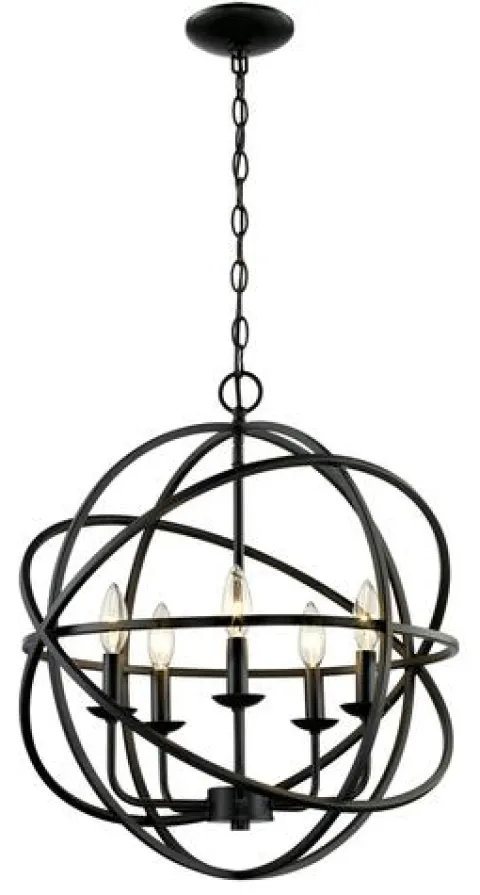 Budget Patriot Lighting® Nucleus Bronze 5 Light Pendant