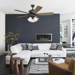 Budget Patriot Lighting® Porter Ii 3-Light Oil-Rubbed Bronze Led Ceiling Fan Light