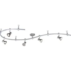 Budget Patriot Lighting® Sandra 5-Light Nickel Led Flexible Track Light