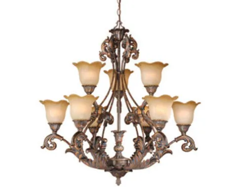 Budget Patriot Lighting® Seville 9-Light Aged Bronze Chandelier