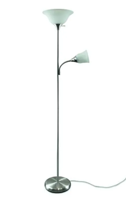 Budget Patriot Lighting® Stacey Brushed Nickel Mother Daughter Floor Lamp