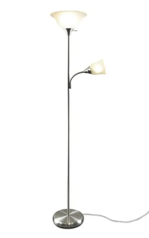 Budget Patriot Lighting® Stacey Brushed Nickel Mother Daughter Floor Lamp