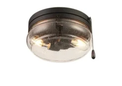 Budget Patriot Lighting® Talia Matte Black 2-Light Flush Mount Ceiling Light