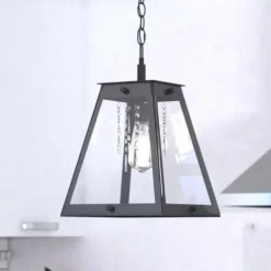 Budget Patriot Lighting® Tremont Matte Black 1 Light Pendant