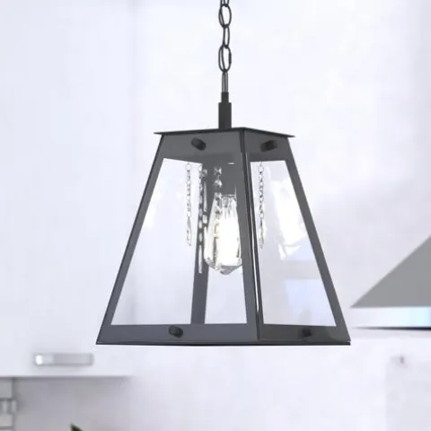 Budget Patriot Lighting® Tremont Matte Black 1 Light Pendant