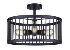 Budget Patriot Lighting® Tim Matte Black 6-Light Semi-Flush Mount Ceiling Light