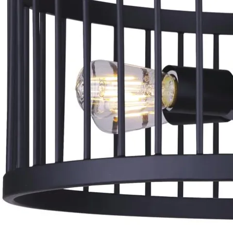 Budget Patriot Lighting® Tim Matte Black 6-Light Semi-Flush Mount Ceiling Light
