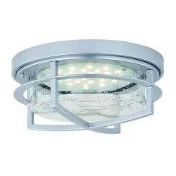 Budget Patriot Lighting® Uptown Painted Satin Nickel Led Outdoor Flush Mount Ceiling Light