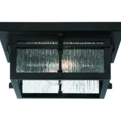 Budget Patriot Lighting® Wren Matte Black 2-Light Outdoor Flush Mount Ceiling Light