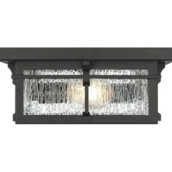 Budget Patriot Lighting® Wren Matte Black 2-Light Outdoor Flush Mount Ceiling Light