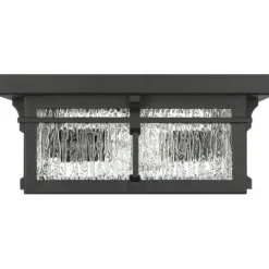 Budget Patriot Lighting® Wren Matte Black 2-Light Outdoor Flush Mount Ceiling Light