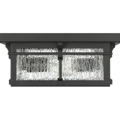 Budget Patriot Lighting® Wren Matte Black 2-Light Outdoor Flush Mount Ceiling Light