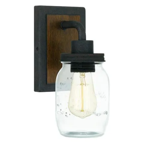 Budget Patriot Lighting® Wheland Matte Black 1-Light Vanity Light