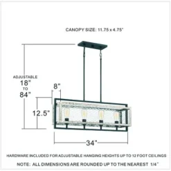 Buy Patriot Lighting Elegant Home Patriot Lighting® Elegant Home Bastein Black 4 Light Island Light