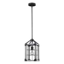 Buy Patriot Lighting® Elegant Home Levon Weathered Gray Faux Wood & Black 1-Light Mini Pendant