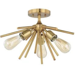 Buy Patriot Lighting® Estelle Nautral Brass 3 Light Semi-Flush Mount Ceiling Light