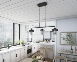 Buy Patriot Lighting® Joska Matte Black 3-Light Island Light
