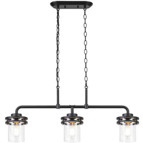 Buy Patriot Lighting® Joska Matte Black 3-Light Island Light