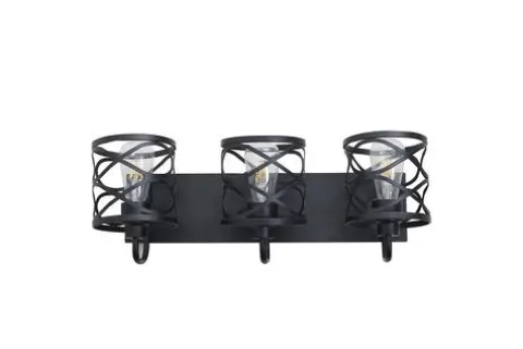 Buy Patriot Lighting® Phinny Matte Black 3-Light Vanity Light