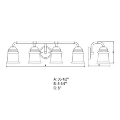 Buy Patriot Lighting® Toledo Matte Black 4 Light Vanity Light