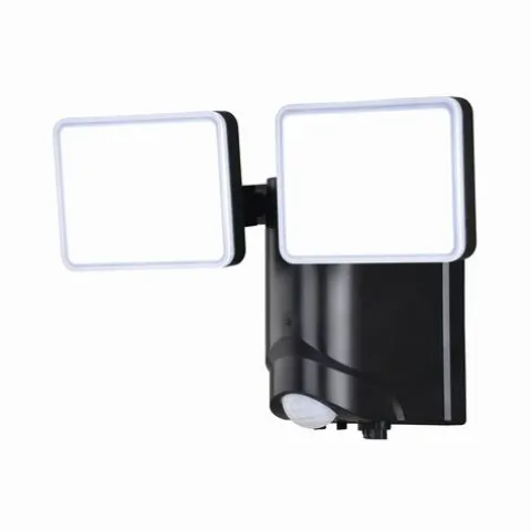 Cheap Patriot Lighting® Black Led Dual Head Plug-In Motion Sensor Outdoor Security Flood Light