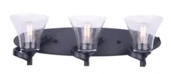 Cheap Patriot Lighting® Dee Matte Black 3-Light Vanity Light