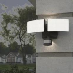 Cheap Patriot Lighting® Dualux Bronze Led Dual Head Motion Sensor Outdoor Security Flood Light