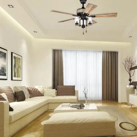 Cheap Patriot Lighting® Elegant Home Brooklyn 52″ Black With Faux Wood Indoor Led Ceiling Fan