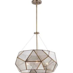 Cheap Patriot Lighting® Euclid Aged Brass 3 Light Pendant