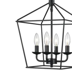 Cheap Patriot Lighting® Hugh Black 4-Light Pendant