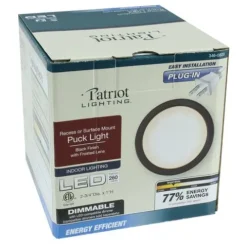 Cheap Patriot Lighting® Led Black Metal Plug-In Under Cabinet Puck Light