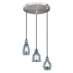 Cheap Patriot Lighting® Millie Satin Nickel 3 Light Mini Pendants