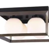 Cheap Patriot Lighting® Ottilee Matte Black & Gold 4-Light Flush Mount Ceiling Light