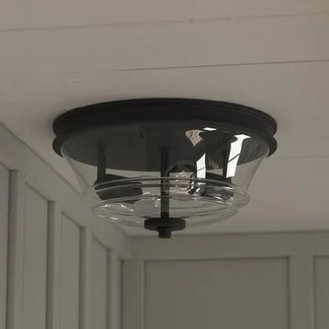 Cheap Patriot Lighting® Toledo Matte Black Flush Mount Ceiling Light