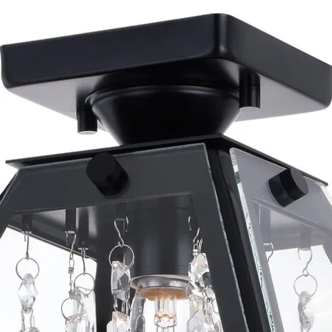 Cheap Patriot Lighting® Tremont Matte Black Semi-Flush Mount Ceiling Light