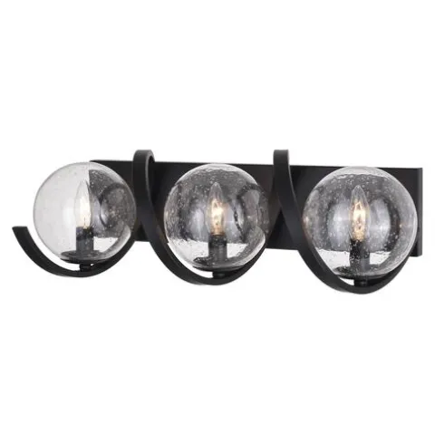 Cheap Patriot Lighting® Twyla Matte Black 3-Light Vanity Light