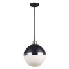 Cheap Patriot Lighting® Wali Matte Black & Brushed Nickel 1-Light Pendant