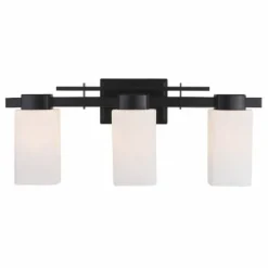 Cheapest Patriot Lighting® Michael Matte Black 3-Light Vanity Light