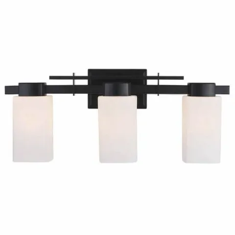 Cheapest Patriot Lighting® Michael Matte Black 3-Light Vanity Light