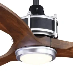 Cheapest Patriot Lighting® Matrix 52″ Matte Black & Brushed Silver Indoor/Outdoor Led Ceiling Fan